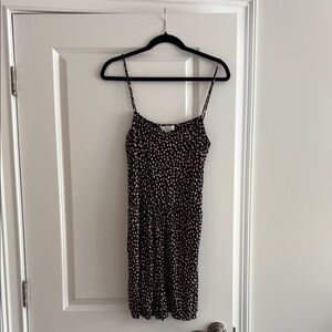 Black, brown and White Polka Dot shorts romper